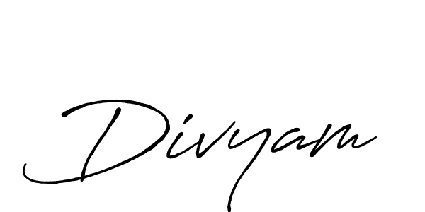 How to make Divyam name signature. Use Antro_Vectra_Bolder style for creating short signs online. This is the latest handwritten sign. Divyam signature style 7 images and pictures png