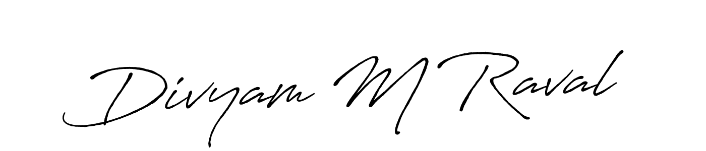 Antro_Vectra_Bolder is a professional signature style that is perfect for those who want to add a touch of class to their signature. It is also a great choice for those who want to make their signature more unique. Get Divyam M Raval name to fancy signature for free. Divyam M Raval signature style 7 images and pictures png