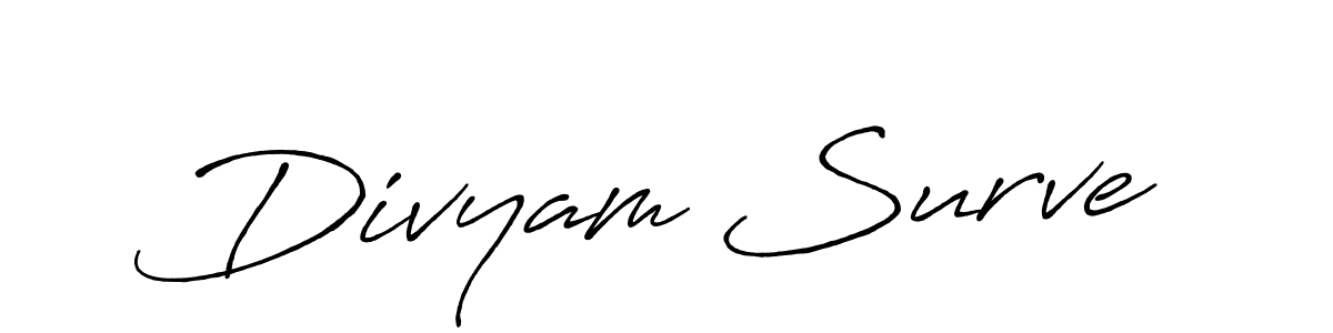 Design your own signature with our free online signature maker. With this signature software, you can create a handwritten (Antro_Vectra_Bolder) signature for name Divyam Surve. Divyam Surve signature style 7 images and pictures png