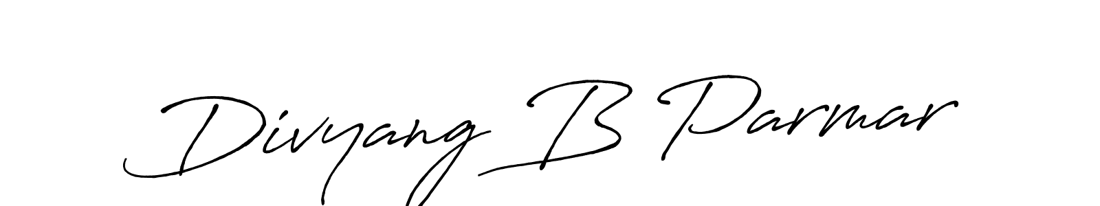 The best way (Antro_Vectra_Bolder) to make a short signature is to pick only two or three words in your name. The name Divyang B Parmar include a total of six letters. For converting this name. Divyang B Parmar signature style 7 images and pictures png
