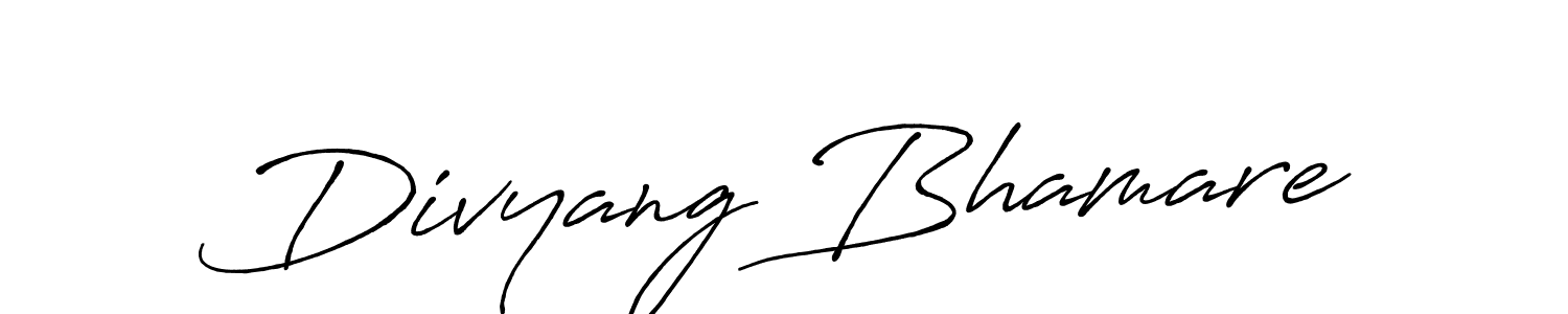 How to make Divyang Bhamare name signature. Use Antro_Vectra_Bolder style for creating short signs online. This is the latest handwritten sign. Divyang Bhamare signature style 7 images and pictures png