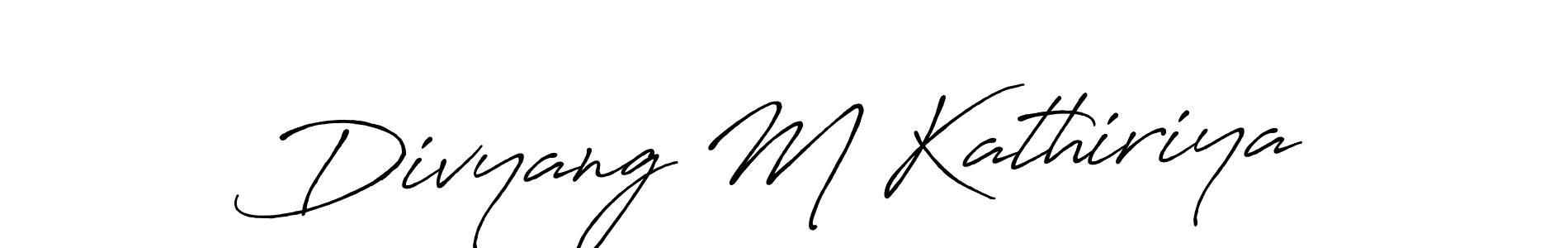 Also we have Divyang M Kathiriya name is the best signature style. Create professional handwritten signature collection using Antro_Vectra_Bolder autograph style. Divyang M Kathiriya signature style 7 images and pictures png