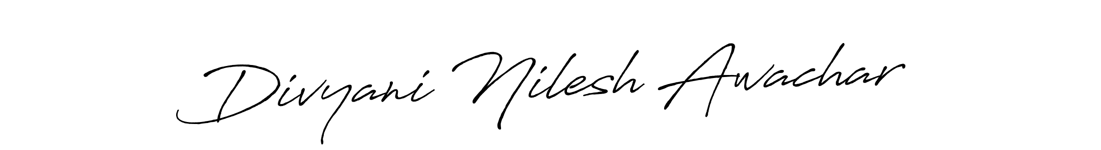 Design your own signature with our free online signature maker. With this signature software, you can create a handwritten (Antro_Vectra_Bolder) signature for name Divyani Nilesh Awachar. Divyani Nilesh Awachar signature style 7 images and pictures png