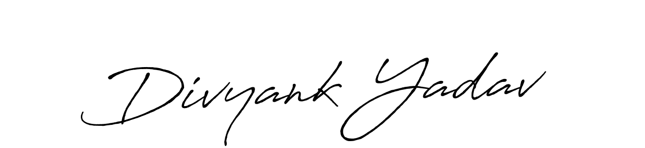 Also we have Divyank Yadav name is the best signature style. Create professional handwritten signature collection using Antro_Vectra_Bolder autograph style. Divyank Yadav signature style 7 images and pictures png