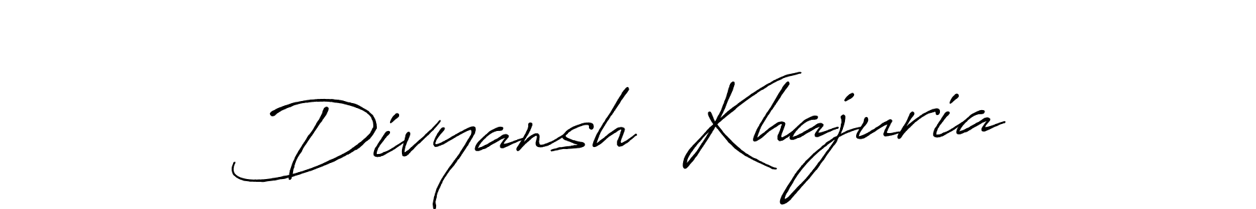 Use a signature maker to create a handwritten signature online. With this signature software, you can design (Antro_Vectra_Bolder) your own signature for name Divyansh  Khajuria. Divyansh  Khajuria signature style 7 images and pictures png