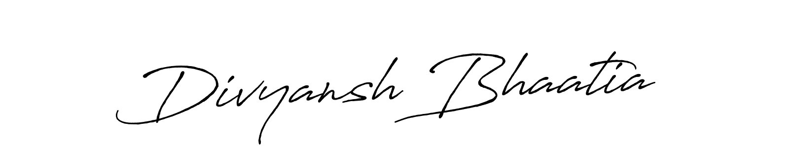 Divyansh Bhaatia stylish signature style. Best Handwritten Sign (Antro_Vectra_Bolder) for my name. Handwritten Signature Collection Ideas for my name Divyansh Bhaatia. Divyansh Bhaatia signature style 7 images and pictures png