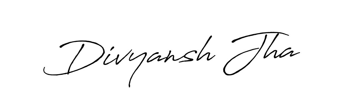 The best way (Antro_Vectra_Bolder) to make a short signature is to pick only two or three words in your name. The name Divyansh Jha include a total of six letters. For converting this name. Divyansh Jha signature style 7 images and pictures png