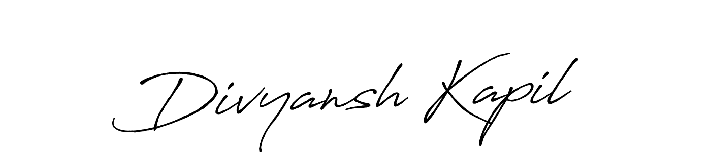 The best way (Antro_Vectra_Bolder) to make a short signature is to pick only two or three words in your name. The name Divyansh Kapil include a total of six letters. For converting this name. Divyansh Kapil signature style 7 images and pictures png