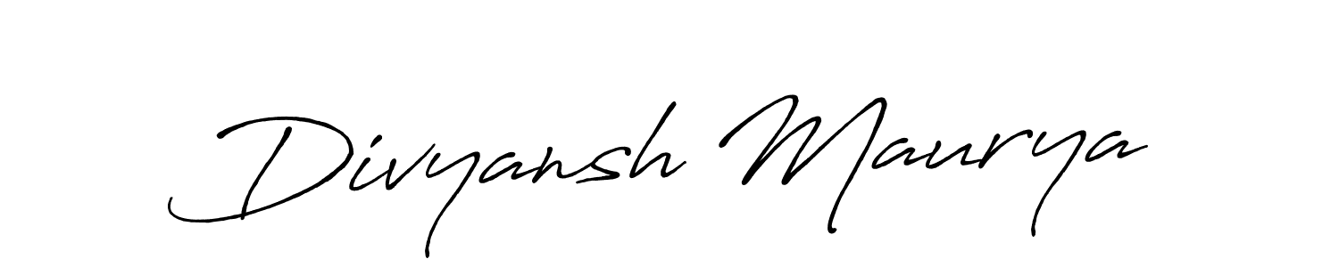 How to make Divyansh Maurya name signature. Use Antro_Vectra_Bolder style for creating short signs online. This is the latest handwritten sign. Divyansh Maurya signature style 7 images and pictures png