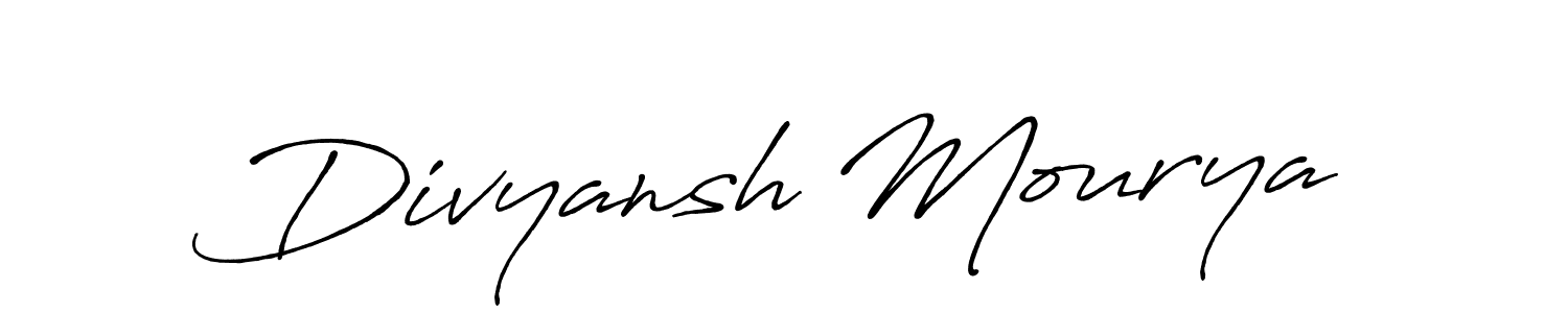 How to make Divyansh Mourya name signature. Use Antro_Vectra_Bolder style for creating short signs online. This is the latest handwritten sign. Divyansh Mourya signature style 7 images and pictures png