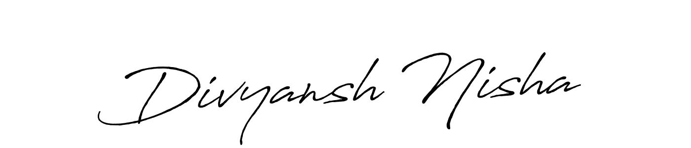 Also we have Divyansh Nisha name is the best signature style. Create professional handwritten signature collection using Antro_Vectra_Bolder autograph style. Divyansh Nisha signature style 7 images and pictures png