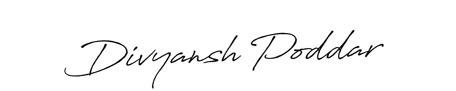 How to make Divyansh Poddar signature? Antro_Vectra_Bolder is a professional autograph style. Create handwritten signature for Divyansh Poddar name. Divyansh Poddar signature style 7 images and pictures png