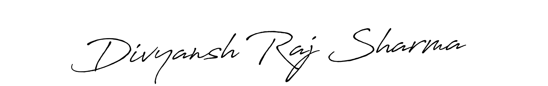 Create a beautiful signature design for name Divyansh Raj Sharma. With this signature (Antro_Vectra_Bolder) fonts, you can make a handwritten signature for free. Divyansh Raj Sharma signature style 7 images and pictures png