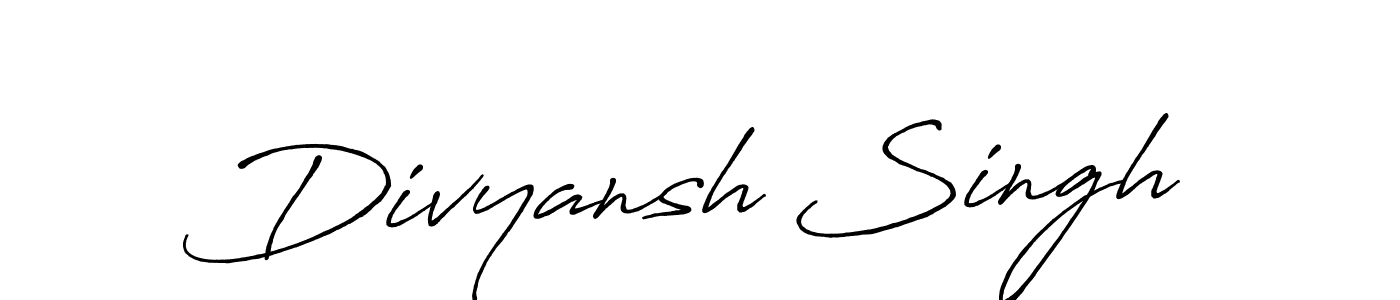 How to make Divyansh Singh name signature. Use Antro_Vectra_Bolder style for creating short signs online. This is the latest handwritten sign. Divyansh Singh signature style 7 images and pictures png