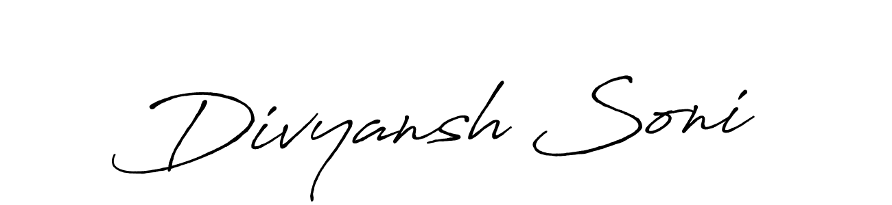 Use a signature maker to create a handwritten signature online. With this signature software, you can design (Antro_Vectra_Bolder) your own signature for name Divyansh Soni. Divyansh Soni signature style 7 images and pictures png
