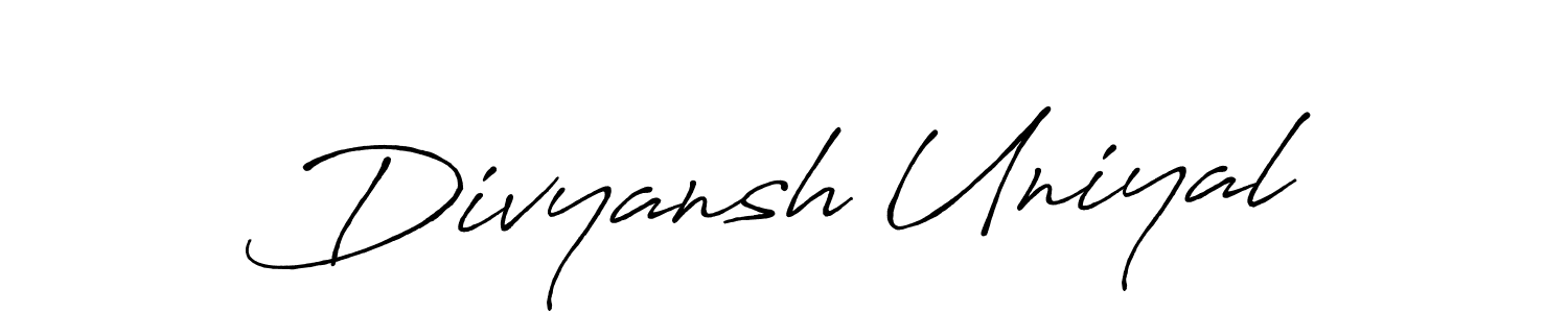 Also You can easily find your signature by using the search form. We will create Divyansh Uniyal name handwritten signature images for you free of cost using Antro_Vectra_Bolder sign style. Divyansh Uniyal signature style 7 images and pictures png