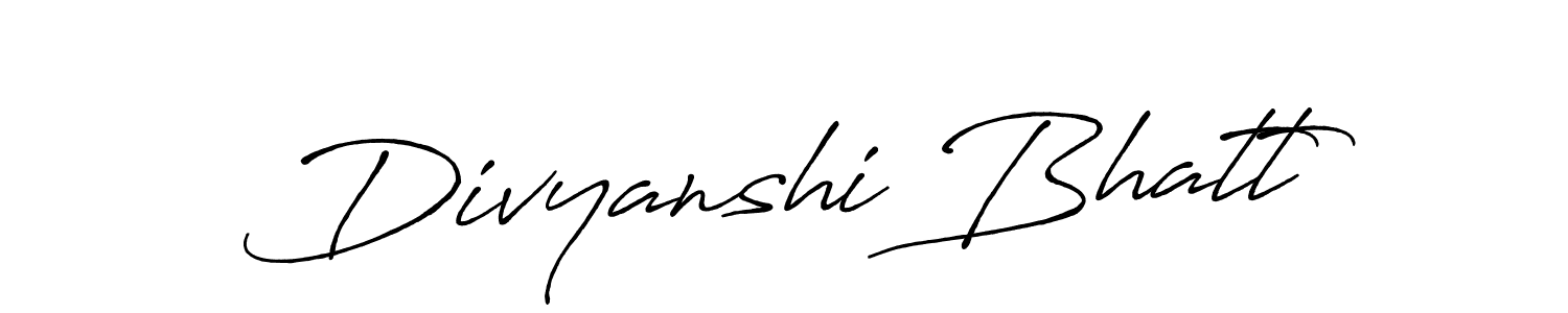 Divyanshi Bhatt stylish signature style. Best Handwritten Sign (Antro_Vectra_Bolder) for my name. Handwritten Signature Collection Ideas for my name Divyanshi Bhatt. Divyanshi Bhatt signature style 7 images and pictures png