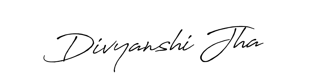 Make a beautiful signature design for name Divyanshi Jha. With this signature (Antro_Vectra_Bolder) style, you can create a handwritten signature for free. Divyanshi Jha signature style 7 images and pictures png