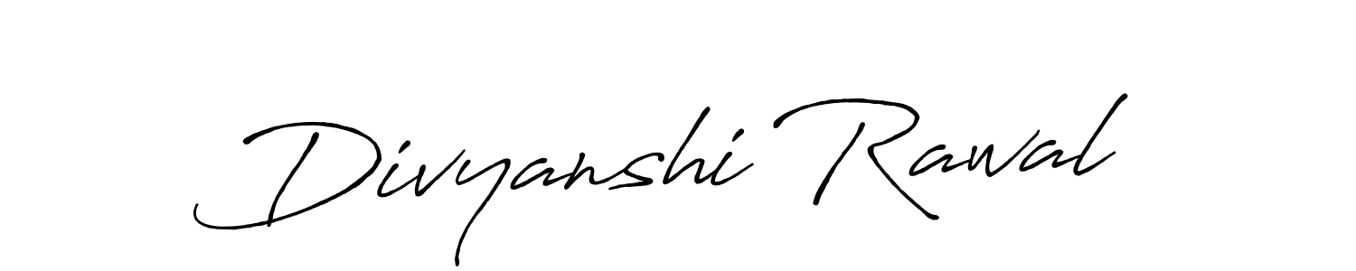 Create a beautiful signature design for name Divyanshi Rawal. With this signature (Antro_Vectra_Bolder) fonts, you can make a handwritten signature for free. Divyanshi Rawal signature style 7 images and pictures png