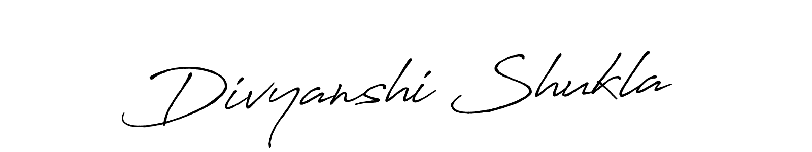 You should practise on your own different ways (Antro_Vectra_Bolder) to write your name (Divyanshi Shukla) in signature. don't let someone else do it for you. Divyanshi Shukla signature style 7 images and pictures png