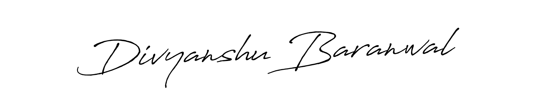 Make a beautiful signature design for name Divyanshu Baranwal. With this signature (Antro_Vectra_Bolder) style, you can create a handwritten signature for free. Divyanshu Baranwal signature style 7 images and pictures png