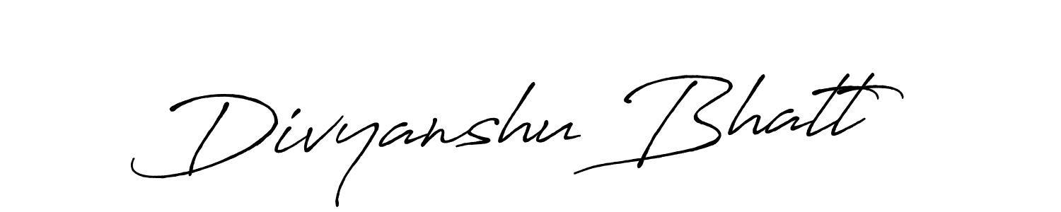 Use a signature maker to create a handwritten signature online. With this signature software, you can design (Antro_Vectra_Bolder) your own signature for name Divyanshu Bhatt. Divyanshu Bhatt signature style 7 images and pictures png