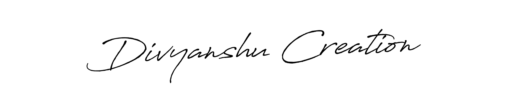 Make a beautiful signature design for name Divyanshu Creation. With this signature (Antro_Vectra_Bolder) style, you can create a handwritten signature for free. Divyanshu Creation signature style 7 images and pictures png