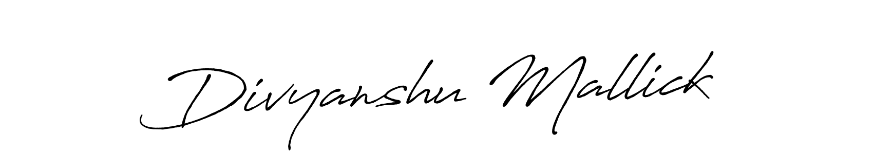 How to make Divyanshu Mallick name signature. Use Antro_Vectra_Bolder style for creating short signs online. This is the latest handwritten sign. Divyanshu Mallick signature style 7 images and pictures png