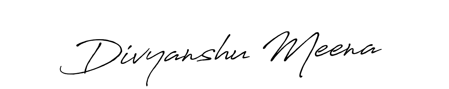 How to make Divyanshu Meena name signature. Use Antro_Vectra_Bolder style for creating short signs online. This is the latest handwritten sign. Divyanshu Meena signature style 7 images and pictures png