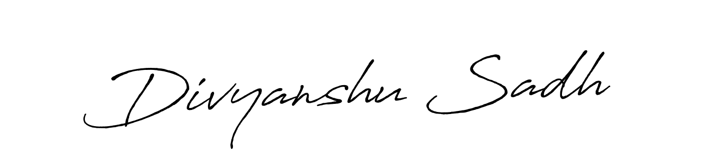 Create a beautiful signature design for name Divyanshu Sadh. With this signature (Antro_Vectra_Bolder) fonts, you can make a handwritten signature for free. Divyanshu Sadh signature style 7 images and pictures png