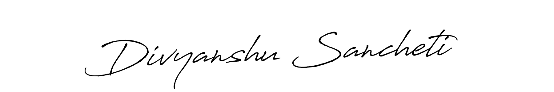 Make a beautiful signature design for name Divyanshu Sancheti. With this signature (Antro_Vectra_Bolder) style, you can create a handwritten signature for free. Divyanshu Sancheti signature style 7 images and pictures png