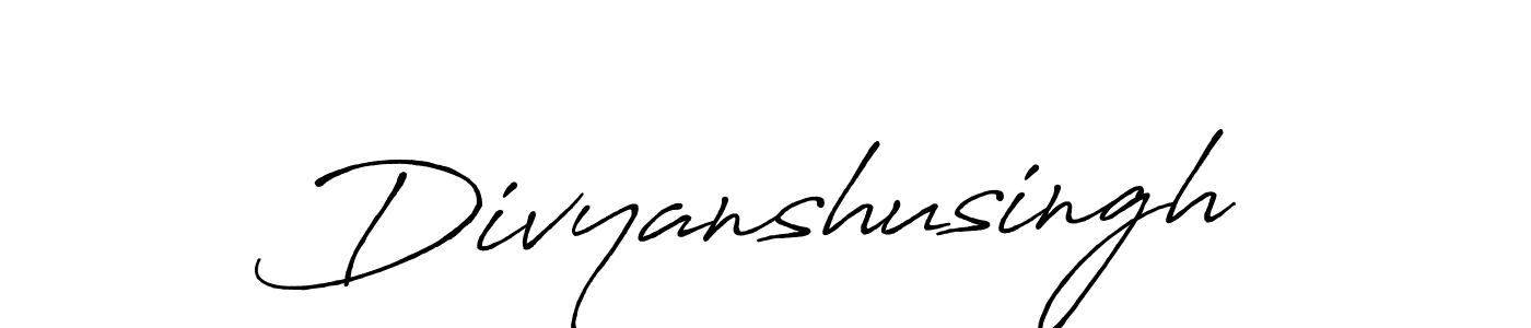 Make a beautiful signature design for name Divyanshusingh. With this signature (Antro_Vectra_Bolder) style, you can create a handwritten signature for free. Divyanshusingh signature style 7 images and pictures png