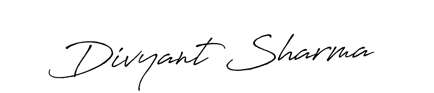 Similarly Antro_Vectra_Bolder is the best handwritten signature design. Signature creator online .You can use it as an online autograph creator for name Divyant Sharma. Divyant Sharma signature style 7 images and pictures png