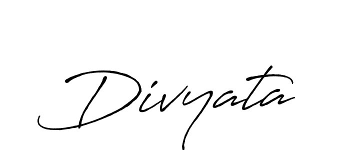 Use a signature maker to create a handwritten signature online. With this signature software, you can design (Antro_Vectra_Bolder) your own signature for name Divyata. Divyata signature style 7 images and pictures png