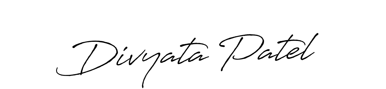 The best way (Antro_Vectra_Bolder) to make a short signature is to pick only two or three words in your name. The name Divyata Patel include a total of six letters. For converting this name. Divyata Patel signature style 7 images and pictures png