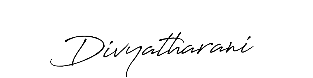 Make a beautiful signature design for name Divyatharani. With this signature (Antro_Vectra_Bolder) style, you can create a handwritten signature for free. Divyatharani signature style 7 images and pictures png