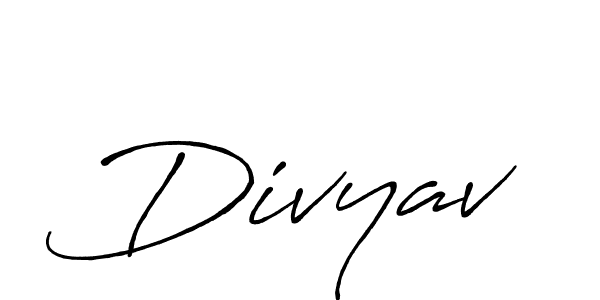 Design your own signature with our free online signature maker. With this signature software, you can create a handwritten (Antro_Vectra_Bolder) signature for name Divyav. Divyav signature style 7 images and pictures png