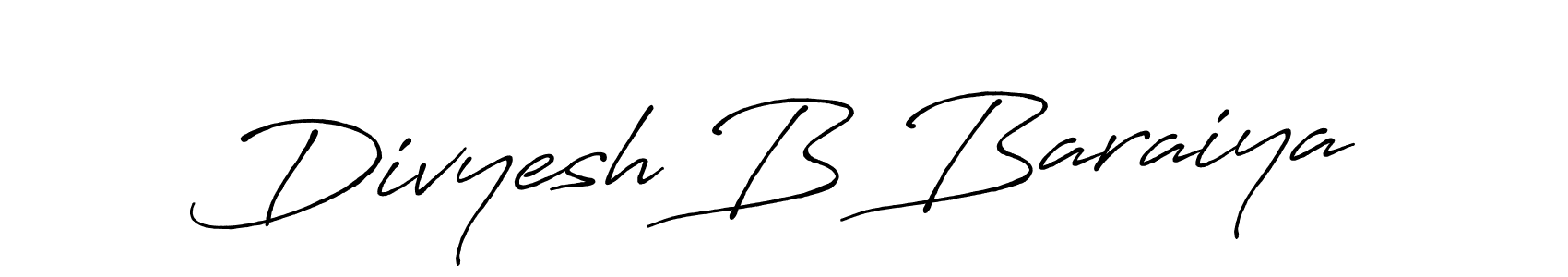 Divyesh B Baraiya stylish signature style. Best Handwritten Sign (Antro_Vectra_Bolder) for my name. Handwritten Signature Collection Ideas for my name Divyesh B Baraiya. Divyesh B Baraiya signature style 7 images and pictures png