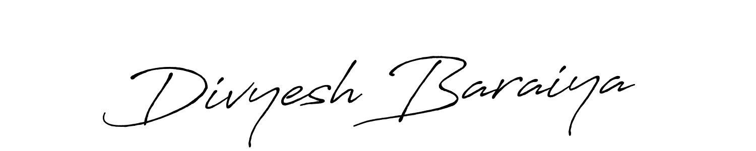 Create a beautiful signature design for name Divyesh Baraiya. With this signature (Antro_Vectra_Bolder) fonts, you can make a handwritten signature for free. Divyesh Baraiya signature style 7 images and pictures png