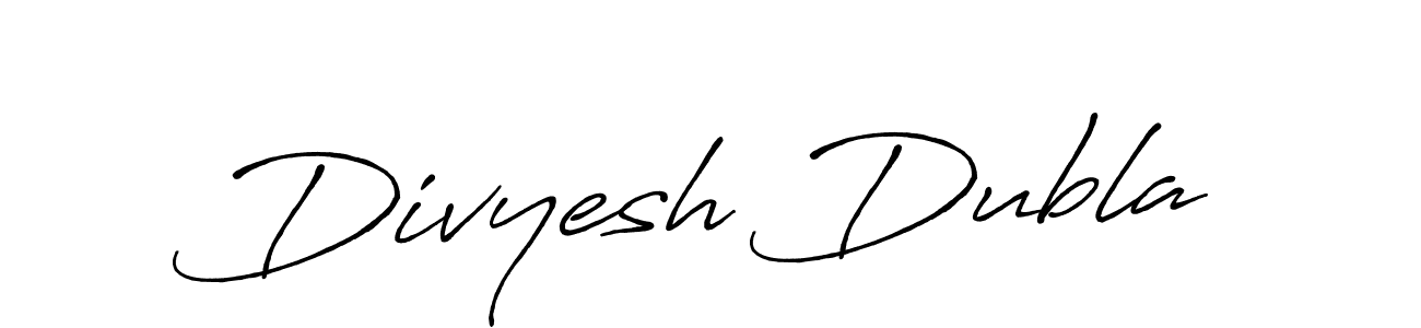 How to make Divyesh Dubla signature? Antro_Vectra_Bolder is a professional autograph style. Create handwritten signature for Divyesh Dubla name. Divyesh Dubla signature style 7 images and pictures png