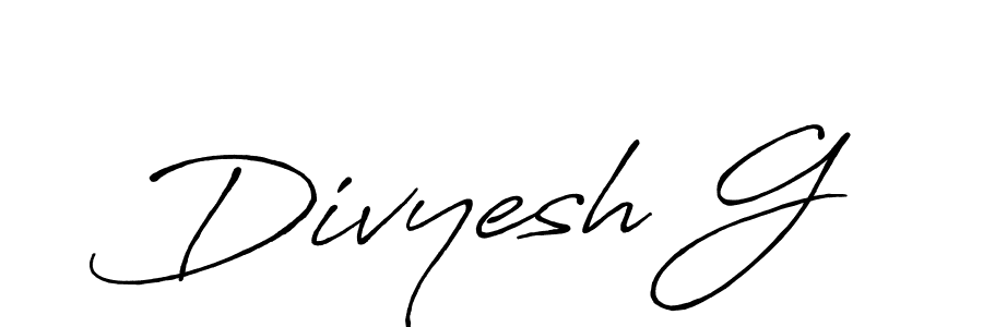 How to make Divyesh G name signature. Use Antro_Vectra_Bolder style for creating short signs online. This is the latest handwritten sign. Divyesh G signature style 7 images and pictures png