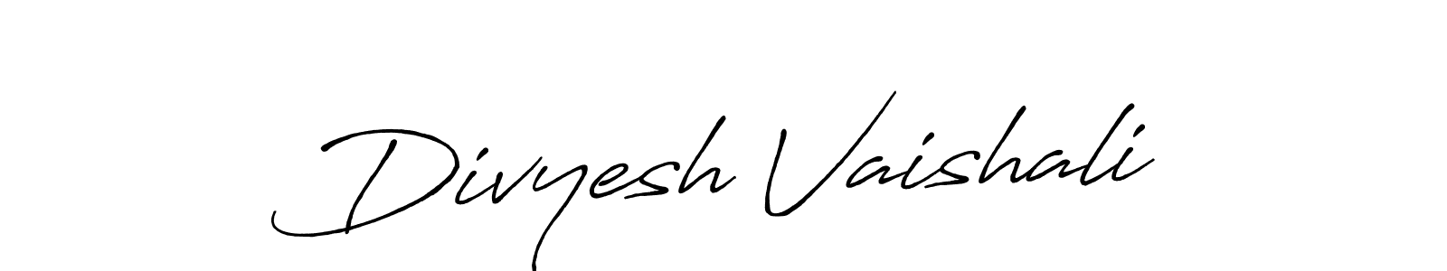 How to make Divyesh Vaishali signature? Antro_Vectra_Bolder is a professional autograph style. Create handwritten signature for Divyesh Vaishali name. Divyesh Vaishali signature style 7 images and pictures png