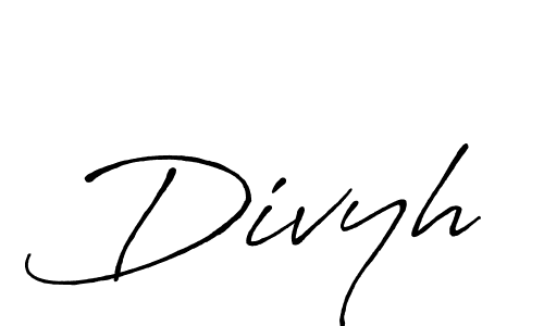How to make Divyh name signature. Use Antro_Vectra_Bolder style for creating short signs online. This is the latest handwritten sign. Divyh signature style 7 images and pictures png