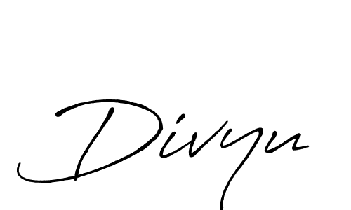 How to make Divyu signature? Antro_Vectra_Bolder is a professional autograph style. Create handwritten signature for Divyu name. Divyu signature style 7 images and pictures png