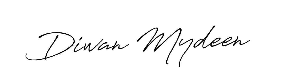 Use a signature maker to create a handwritten signature online. With this signature software, you can design (Antro_Vectra_Bolder) your own signature for name Diwan Mydeen. Diwan Mydeen signature style 7 images and pictures png