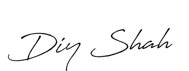 You should practise on your own different ways (Antro_Vectra_Bolder) to write your name (Diy Shah) in signature. don't let someone else do it for you. Diy Shah signature style 7 images and pictures png