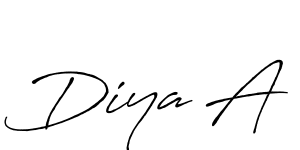 Also we have Diya A name is the best signature style. Create professional handwritten signature collection using Antro_Vectra_Bolder autograph style. Diya A signature style 7 images and pictures png