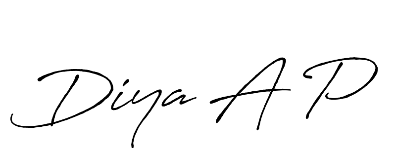 Once you've used our free online signature maker to create your best signature Antro_Vectra_Bolder style, it's time to enjoy all of the benefits that Diya A P name signing documents. Diya A P signature style 7 images and pictures png