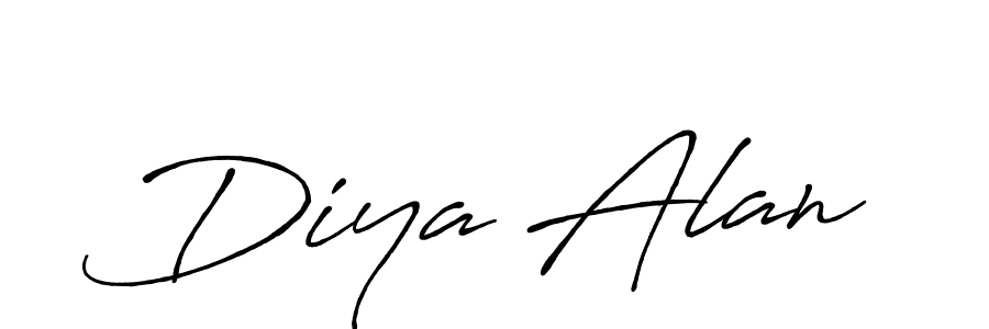 Create a beautiful signature design for name Diya Alan. With this signature (Antro_Vectra_Bolder) fonts, you can make a handwritten signature for free. Diya Alan signature style 7 images and pictures png