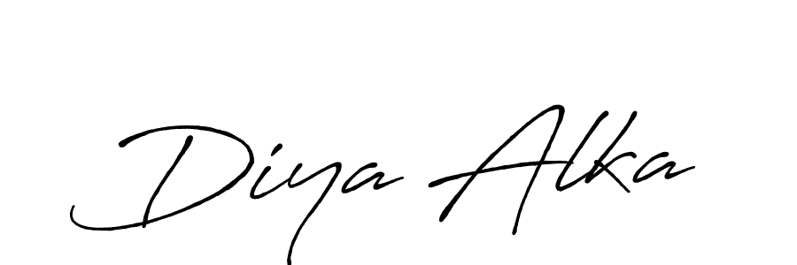 Antro_Vectra_Bolder is a professional signature style that is perfect for those who want to add a touch of class to their signature. It is also a great choice for those who want to make their signature more unique. Get Diya Alka name to fancy signature for free. Diya Alka signature style 7 images and pictures png